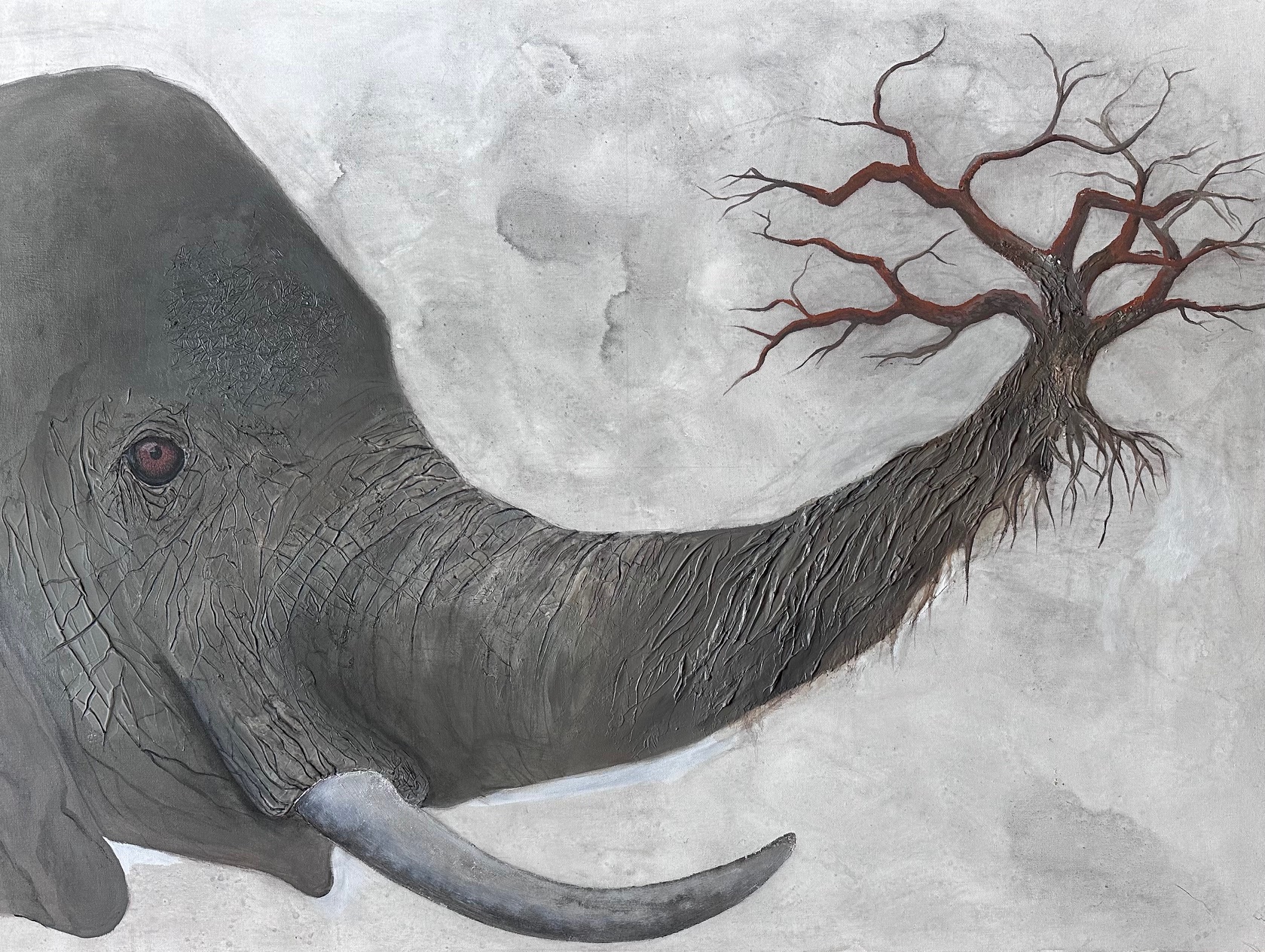 Elephant in mixed media
